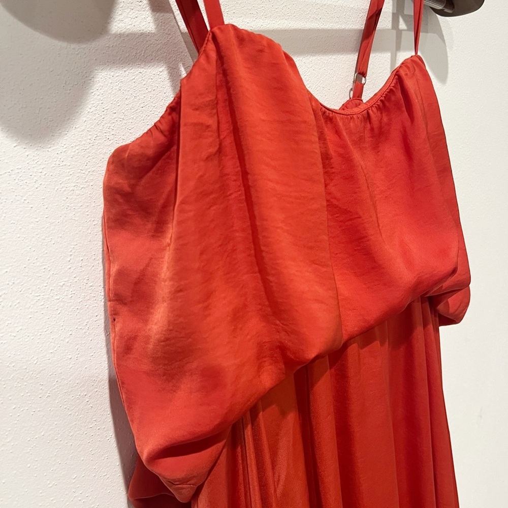 Marciano Orange Thin Strap Flounce Top High Low Flowy Dress Size 2 - Picture 2 of 7